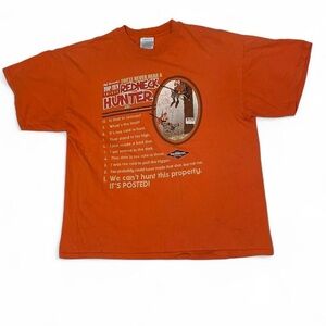 2000’s Redneck Hunter Comedy Orange Graphic T-Shirt